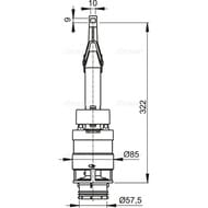 Стойка (сливной механизм) ALCAPLAST A06-850 для низкой системы инсталляции