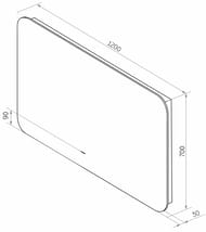 Зеркало Континент Burzhe (1200х700) ореольная LED подсветка 2700К, бесконтактный диммируемый сенсор