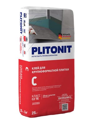 Клей PLITONIT С для крупноформат.плитки и облицовки сложных поверхн.всеми вид.плитки,  25 кг
