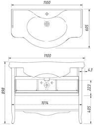 ����� ��� �������� Caprigo ������ 110 noce scuro 1100�895�605 2 ����� 11815-B039