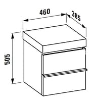 Тумба на колесиках Laufen CASE 4.0205.1.075.548.1 (460х505х385) с внутренним ящиком, антрацитовый дуб