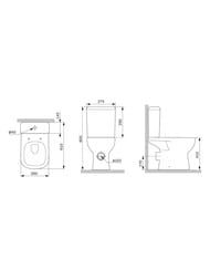 Унитаз-компакт AM.PM Sunny 2.0 375х800х610 безободк., AquaSpin, сиденье микролифт, белый C85C8601SC