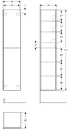 ����� Geberit Acanto (380x1730x360) ���������, ���� ������� 500.619.JK.2