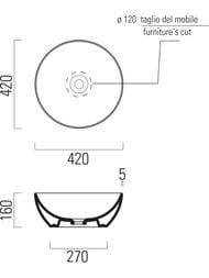 �������� ��������� GSI PURA (420�420�160) ��� �������� � ��������� ��� ���������,Cenere Matte 885117