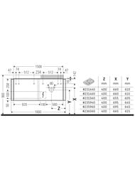 ����� ��� �������� ������ Duravit Happy D.2 Plus 1600�408�550 4 �����, ��� ���������. HP4973R7171