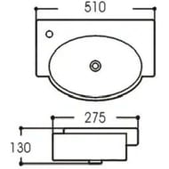 Раковина подвесная Акватек AQ5329-00 (275х510х130) 1 отверстие под смеситель, белый AQ5329-00