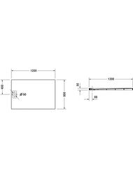 ������� ������ Duravit Stonetto 1200�800 ���������� � ������������, �������-����� 720148180000000