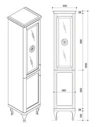 ����� Caprigo ������� nero lucido 400�1850�370 ������ 11651R-020