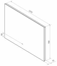 Зеркало Континент Trezhe (1200х700) ореольная LED подсветка 2700K, бесконтактный сенсор