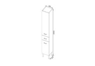 Пенал Aquanet Верона 35 R (350х2000х339) напольный, 1 ящик, 2 дверцы, белый акрил 178970