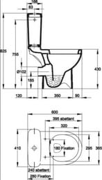 Унитаз с бачком Jacob Delafon ODEON UP 18557К+E4740 (600х410х825) нижняя подводка, белый