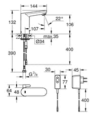 Смеситель Grohe EuroSmart Cosmopolitan E 36325001 для умывальника бесконтактный, со смешиванием