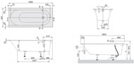 Ванна квариловая Villeroy & Boch OBERON (1800х800х605) с ножками, белая UBQ180OBE2V-01