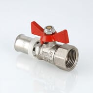 Кран шаровый 16х1/2''В VALTEC BASE под пресс, красная бабочка VT.242.N.1604