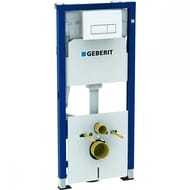 GEBERIT Duofix Инсталляция для подвесного унитаза, клавиша Delta51 белая, звукоизоляция 458.128.11.1