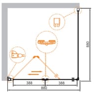 ������� ������ CEZARES ELENA (880-900x880-900x1950) AS-1-90-C-Cr ������ �����/����