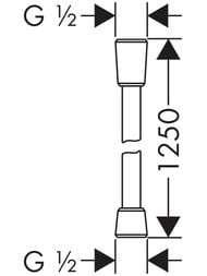 Чертёж Душевой шланг Hansgrohe Isiflex 1,25 м шлифованная бронза 28272140