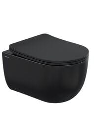 Унитаз подвесной Berges VENTAS Black 490х360х340 безободковый, сиденье с микролифтом, черный 082136