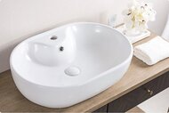 Раковина накладная BelBagno (600x425x150) овальная, с отверстием под смеситель, белая BB1151