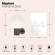 ��������� ���������� Maytoni Bold (����) O598WL-01B, E27�1 60�� IP 54, ������