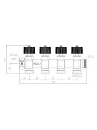 REHAU Распределительный коллектор G3/4 на 4 отвода G 3/4 с плавной регулировкой 11316473001