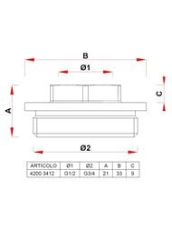 Футорка FAR 3/4"Нх1/2"В хромированная FK 4200 3412