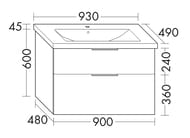 ����� � ��������� Burgbad Eqio 930�490�645 ���������, 2 �����, ��� ������� SEYQ093F2632C001