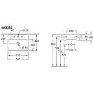 �������� Villeroy & Boch Collaro (550�440) ���, �������, ceramic+, stone white 4A3355RW