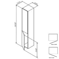 Шкаф-колонна AM.PM Gem подвесной, правый (300x320x1630) цвет: белый глянец M90CHR0306WG