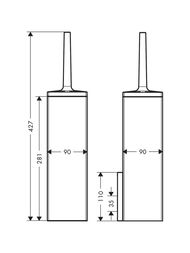 Axor Universal Rectangular Ерш для унитаза настенный, с крышкой, хром 42655000