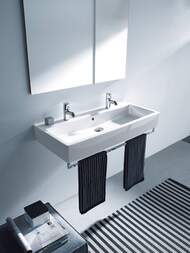 Умывальник DURAVIT VERO 1200х470х175 2 отверстия на 2 смесителя, перелив 0454120024
