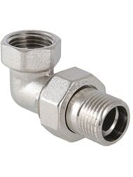 Американка угловая VALTEC  1/2" НВ муфта разъемная латунь никелированная VTr.098.N.0004 — миниатюра 1