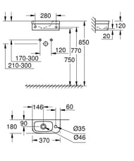 Умывальник Grohe Euro Ceramic 39327000 компактный (370х120х180)