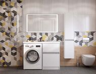 Раковина Aquaton Лондри 120 1A72243KLH010 1200x500x150  д/стир.маш., литой мрамор, чаша справа, белая