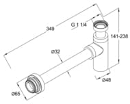 Сифон в стену Gustavsberg GB41109938 53 черный матовый