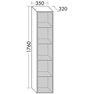 ����� ��������� Burgbad Yumo 350�1760�320 LED, ����� �����, 1 ������, ������/����� ������ HSKD035LF3194