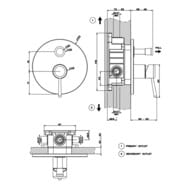 ��������� Gessi Goccia 44678.279 ��� �����/����, ������������, �� 2 ������, ������� �����, �����