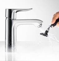 Смеситель Hansgrohe Metris 31084000 для умывальника с фиксированным изливом, без донного клапана