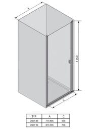 ������� ����� RAVAK CHROME CSD1-80 (775-805�1950) ���������, ������, �����+Transparent