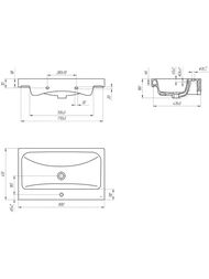 �������� ��������� Cersanit MODUO 800�455 � 1 ����������, ����� S-UM-MOD80/1