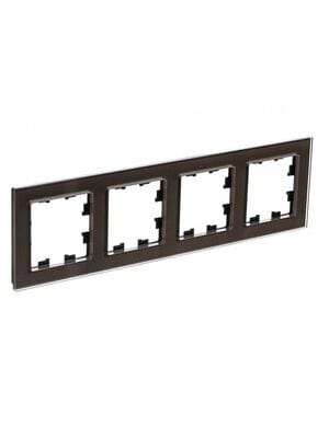 Рамка Systeme Electric ATLASDESIGN NATURE 4 поста, СТЕКЛО МОККО ATN320604