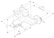 Смеситель AM.PM X-Joy S для ванны/душа, излив 164 мм, хром F85B10000