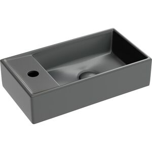 Раковина подвесная Ceramicanova Element 407х217х100 чаша справа, темный антрацит матовый CN6051RMDH