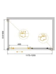 ������� ������ CEZARES GIUBILEO (1190-1210x890-910x1950) AH-1-120/90-SCORREVOLE-C-Br ����. ��/������