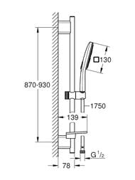 ������� ����� Grohe Rainshower SmartActive 130 Cube ������ 900��, ����� 3 ���� �����, ���� 26587000