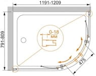 ������� ������ CEZARES PRATICO (1191-1209x791-809x1850) RH-2-120/80-P-Cr ������ ��������. Punto/����