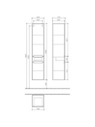 Пенал подвесной Villeroy & Boch Subway 2.0 (350х1650х370) правый, выдвиж ящик, белый мат A70800MS — изображение 2