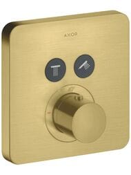 Смеситель для душа Axor ShowerSelect 36707950 термостат, встраиваемый, внешняя часть, латунь матова — миниатюра 1