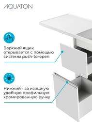 Тумба под раковину AQUATON Лондри 40 1A236001LH010 420x496x860 для стиральной машины, 2 ящика, белый глянец