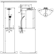 Душевая система Hansgrohe Raindance Select S 240 2jet Showerpipe с термостатом,хром/белый 27129400